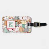 キャッツおもしろいパステル名モノグラムカラフルアドレス ラゲッジタグ (正面横)