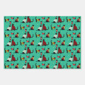 キャッツおもしろい衣服クリスマスセーターTrio ラッピングペーパーシート (正面3)