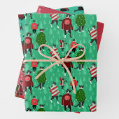 キャッツおもしろい衣服クリスマスセーターTrio ラッピングペーパーシート (インサイチュ)