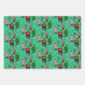 キャッツおもしろい衣服クリスマスセーターTrio ラッピングペーパーシート (正面)