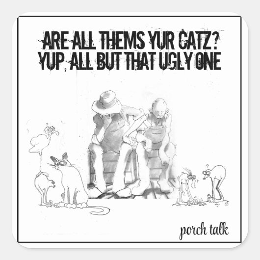 キャッツは全部か?スケッチスクエアのステッカー スクエアシール (正面)