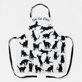 キャッツよくはしゃぐママキャットパーソナライズされたコラージュ エプロン (正面)