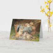 キャッツよくはしゃぐ | ジュリアス・アダム カード (黄色い花)