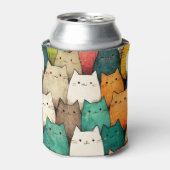 キャッツよくはしゃぐ | 漫画カラフルアート 缶クーラー (缶正面)