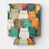 キャッツよくはしゃぐ | 漫画カラフルアート 缶クーラー (正面)