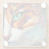 キャッツアイデザイン ガラスコースター (裏面)