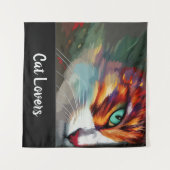 キャッツアイデザイン タペストリー (正面(横))