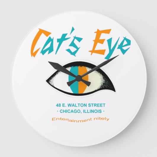 キャッツアイナイトクラブ，シカゴ， IL ラージ壁時計 (正面)