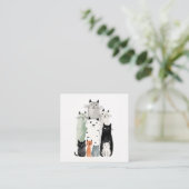 キャッツアンドフレンズウォーターカラーゴーアッシュイラストレーション スクエア名刺 (スタンド正面)