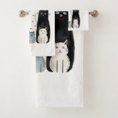 キャッツアンドフレンズウォーターカラーゴーアッシュイラストレーション バスタオルセット (インサイチュ)