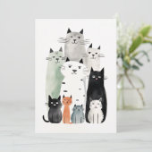 キャッツアンドフレンズウォーターカラーゴーアッシュイラストレーション 招待状 (スタンド正面)