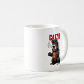 キャッツィラおもしろい- Cat Godzilla Mashup コーヒーマグカップ (正面右)