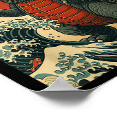 キャッツィラ日本のシャツアートキャットグラフィック男性女性 ポスター (角)