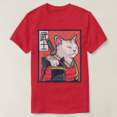 キャッツィラ日本のー古代キャットアート – Ninjヴィンテージ Tシャツ (デザイン正面)