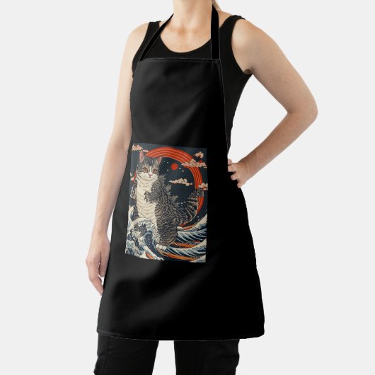 キャッツィラ日本の猫アおもしろいートギフト男性へ エプロン (インサイチュ)