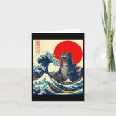 キャッツィラ日本の猫アおもしろいートギフト男性へ カード (正面)