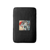 キャッツィラ日本の猫アおもしろいートギフト男性へ バスマット (正面縦)