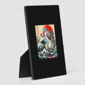 キャッツィラ日本の猫アおもしろいートギフト男性へ フォトプラーク (側面)