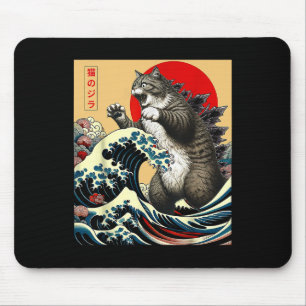 キャッツィラ日本の猫アおもしろいートギフト男性へ マウスパッド