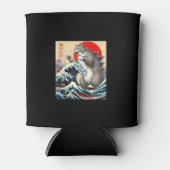 キャッツィラ日本の猫アおもしろいートギフト男性へ 缶クーラー (正面)