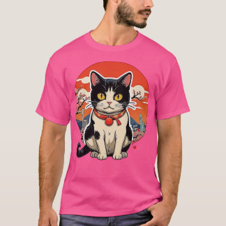 キャッツィラ日本の猫アおもしろいートギフト Tシャツ