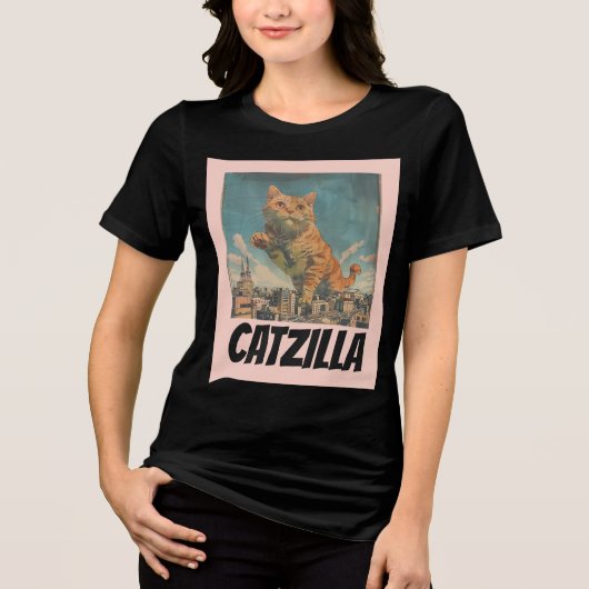 キャッツィラ猫Tシャツ トライブレンドTシャツ (正面)