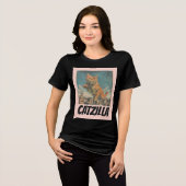 キャッツィラ猫Tシャツ トライブレンドTシャツ (正面全面)