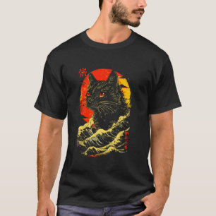 キャッツィラ キャット 和風アート 男性向け ねこグッズ おもしろ Tシャツ