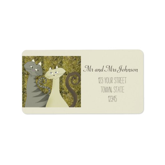 キャッツオールド金ゴールドツーソーム住所 シール (正面)