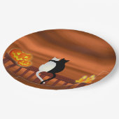 キャッツカボチャのキャンドルハロウィーン ペーパープレート (アングル)