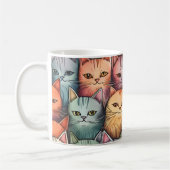 キャッツカラフルドお洒落ル コーヒーマグカップ (左)