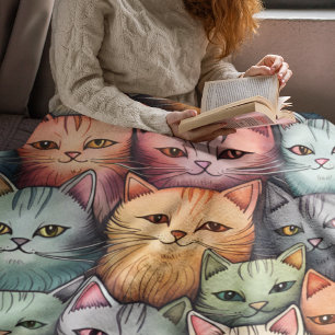 キャッツカラフルドお洒落ル シェルパブランケット