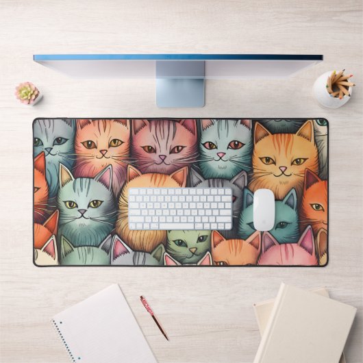 キャッツカラフルドお洒落ル デスクマット (オフィス1)