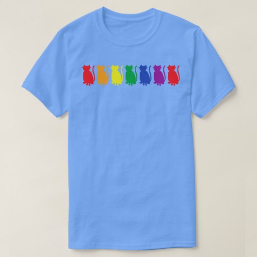 キャッツカラフルプライドレインボー Tシャツ (デザイン正面)