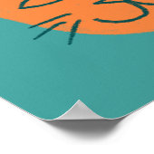 キャッツカラフル熱狂するイラストレーション ポスター (角)