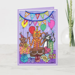 キャッツカラフル誕生日 カード