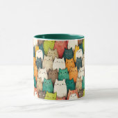 キャッツカラフル | 垂直マンガアート マグカップ (中央)