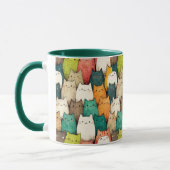 キャッツカラフル | 垂直マンガアート マグカップ (左)