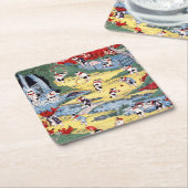 キャッツカ日本のントリー歌川国利 スクエアペーパーコースター (アングル)