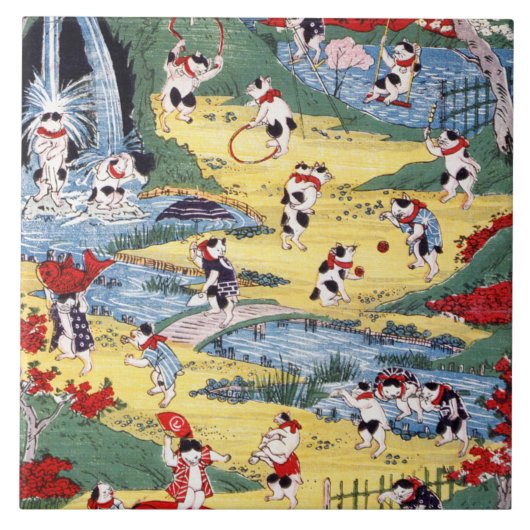 キャッツカ日本のントリー歌川国利 タイル (正面)