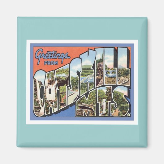 キャッツキル山からの挨拶 マグネット (正面)