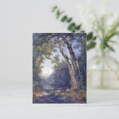 キャッツキル、森林の風景、キャンバス上の油絵、 ポストカード (スタンド正面)