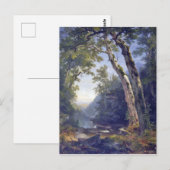 キャッツキル、森林の風景、キャンバス上の油絵、 ポストカード (正面/裏面)