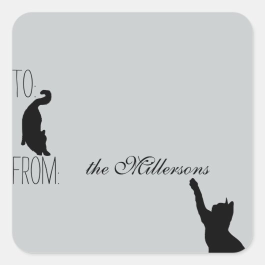 キャッツギフトラベル スクエアシール (正面)
