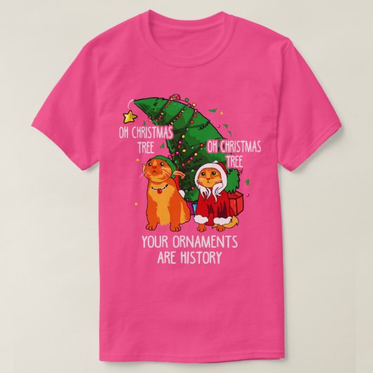 キャッツクリスマスカット Tシャツ (デザイン正面)