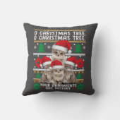 キャッツクリスマスシャツおもしろいオーナメントパジャマファミリー クッション (裏面)
