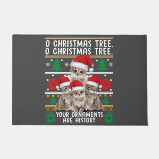 キャッツクリスマスシャツおもしろいオーナメントパジャマファミリー ドアマット