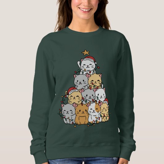 キャッツクリスマスツリー スウェットシャツ (正面)