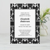 キャッツクールブラックタイバースデーパーティーおもしろい招待状 招待状 (スタンド正面)