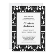 キャッツクールブラックタイバースデーパーティーおもしろい招待状